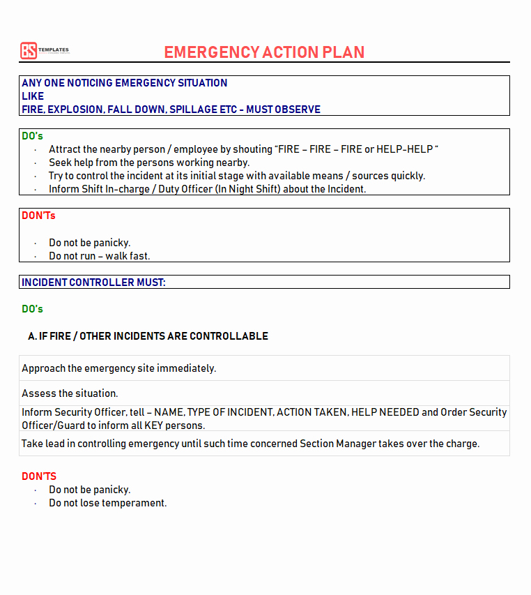 Incident Action Plan Template Inspirational Action Plan Templates – Free Templates [word