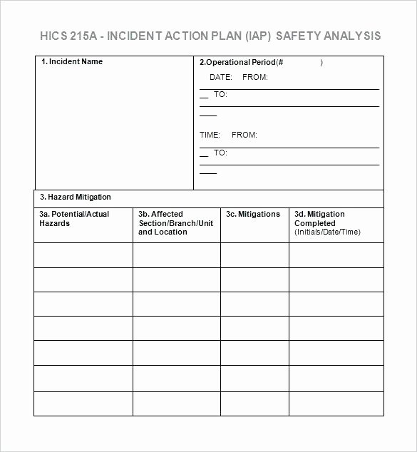 Incident Action Plan Template New Printable Action Plan Template Safety Corrective Example