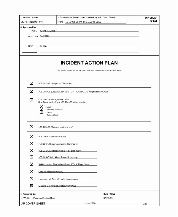 Incident Action Plan Template Unique 10 Sample Incident Action Plans