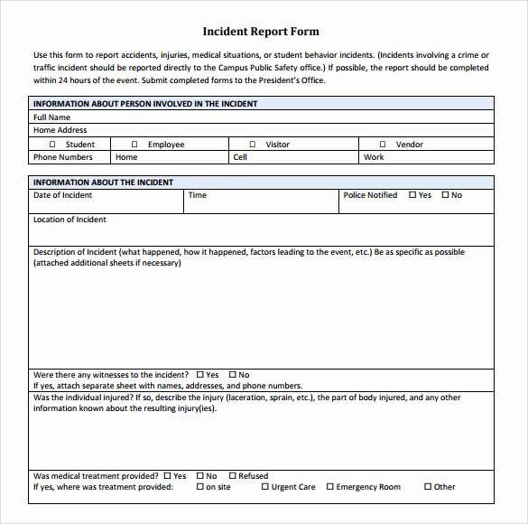 Incident Report form Template Best Of 14 Sample Accident Report Templates Pdf Word Pages