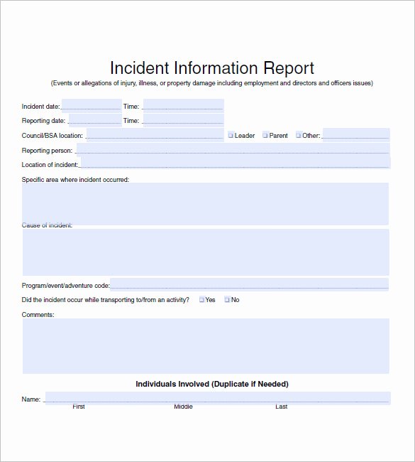 Incident Report Template Pdf Beautiful 37 Incident Report Templates Pdf Doc Pages