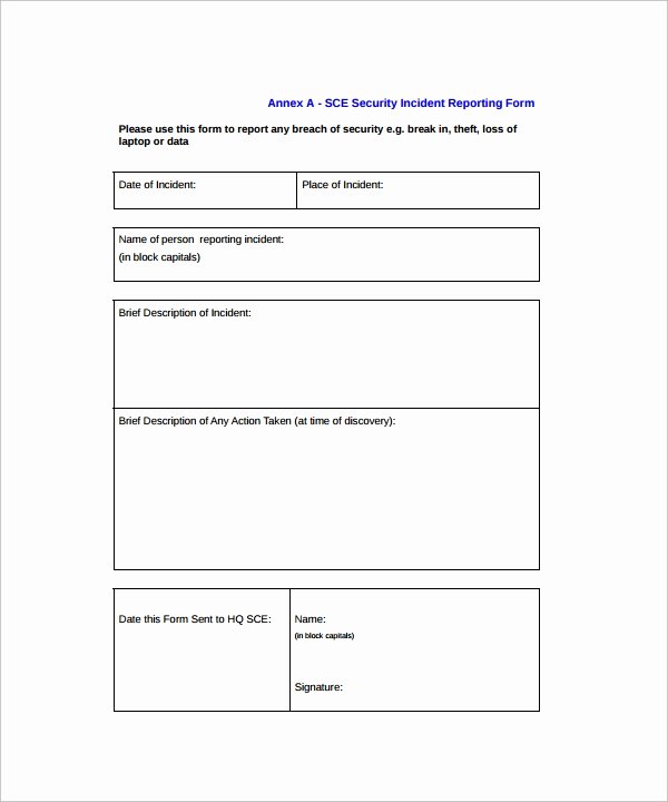 Incident Report Template Pdf Best Of 26 Sample Incident Report Templates