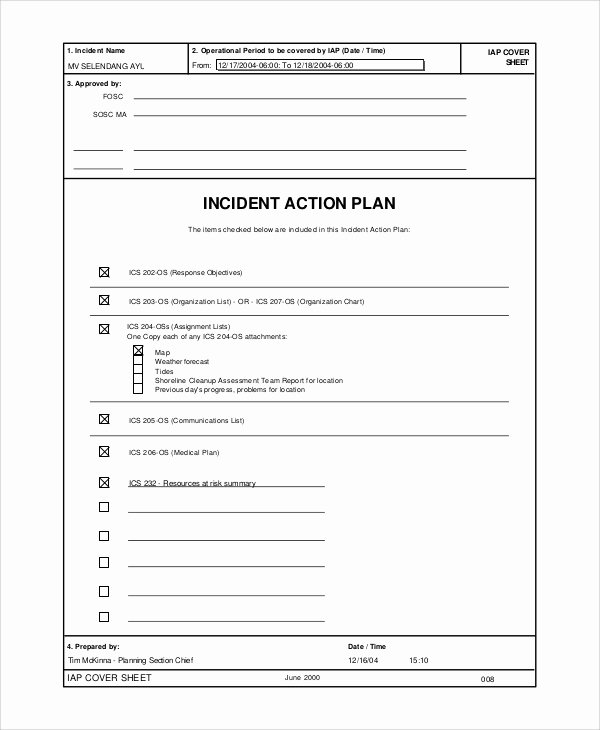 Incident Response Plan Template Inspirational 6 Sample Incident Action Plans