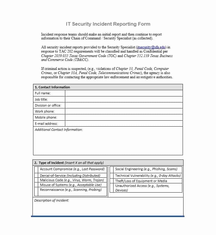 Incident Response Report Template Fresh Free Cyber Incident Response Plan Template – Free Template
