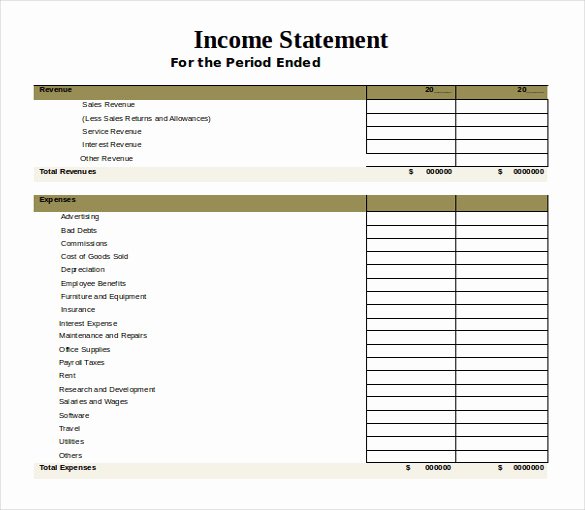 Income Statement Template Word Awesome 11 Word 2010 Statement Template Free Download
