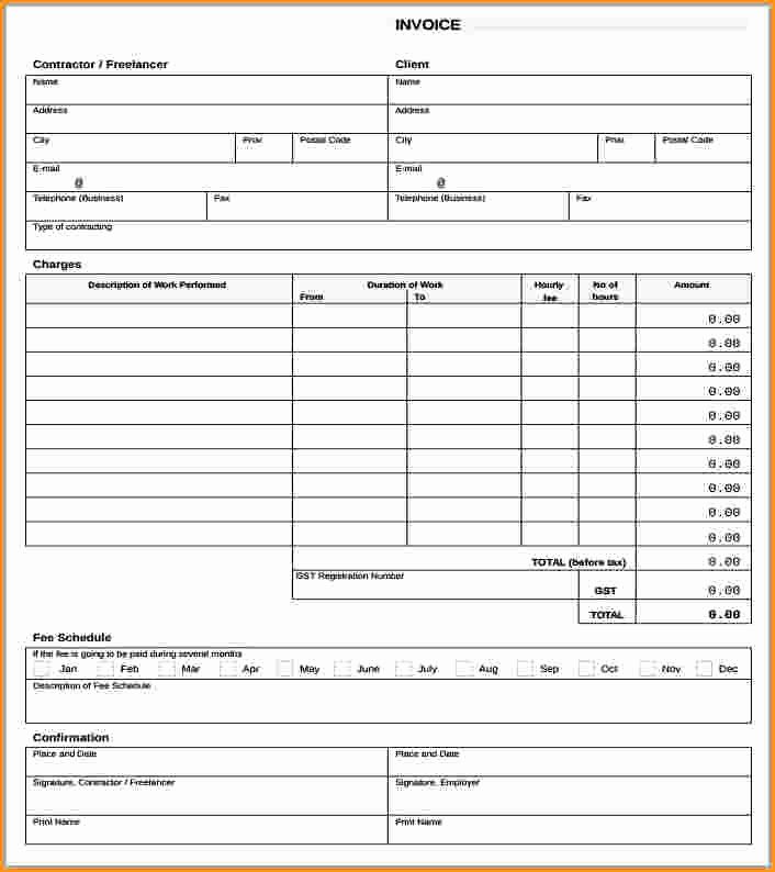 Independent Contractor Invoice Template Awesome 11 Independent Contractor Invoice Template
