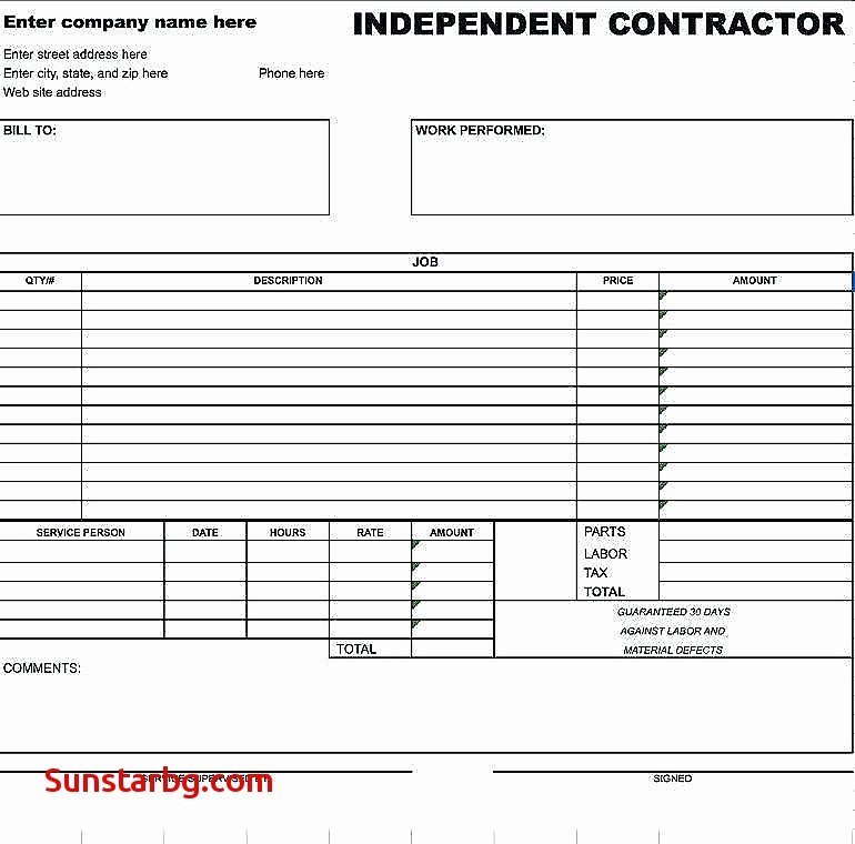 Independent Contractor Invoice Template New Independent Contractor Invoice Template Contractor Invoice
