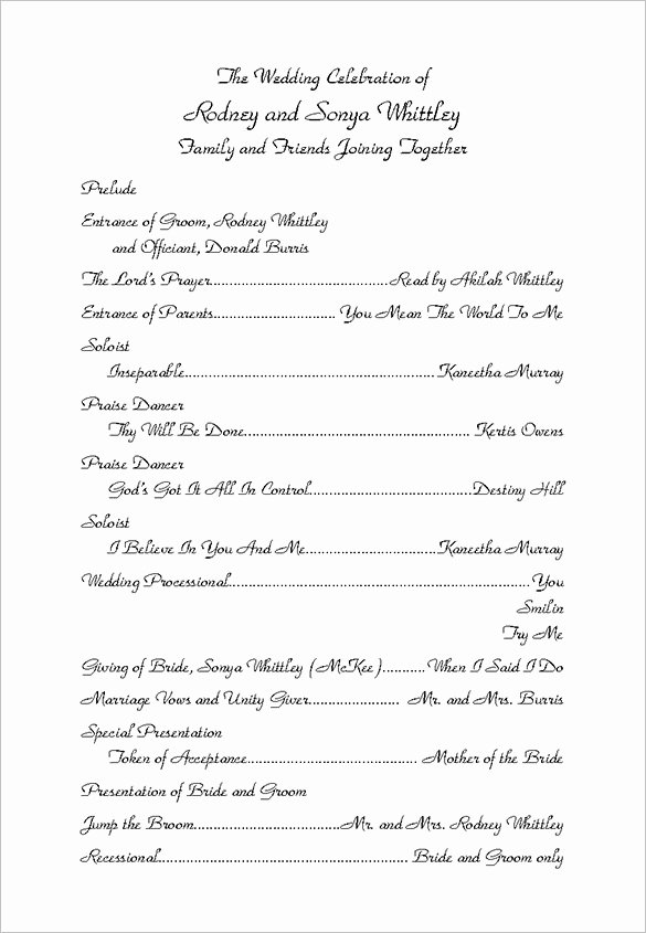 Indesign Wedding Program Template Lovely Wedding Ceremony Program Template