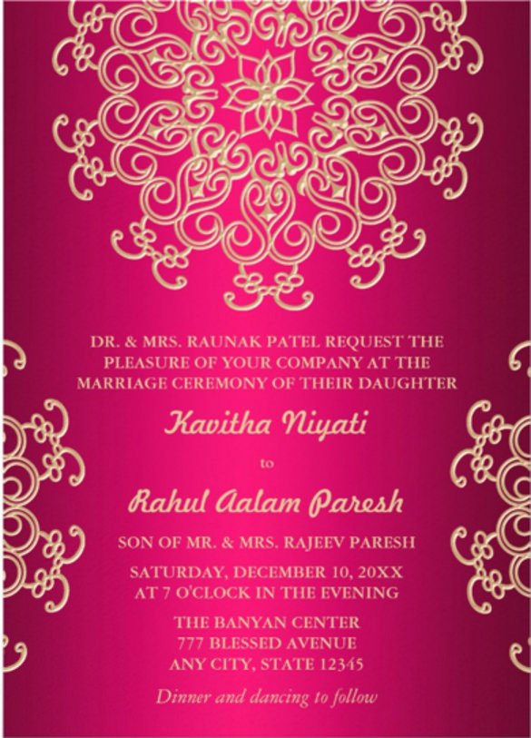 Indian Wedding Card Template Awesome Free Indian Wedding Invitation Templates Yourweek