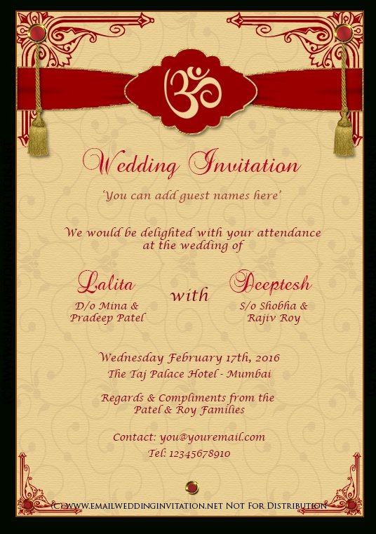 Indian Wedding Card Template Elegant Indian Wedding Invitation Design Templates