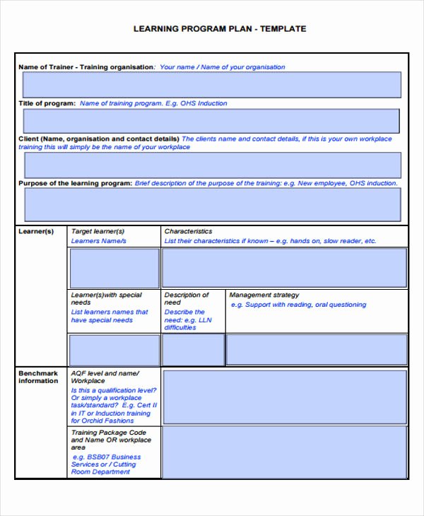 Individual Learning Plan Template Awesome Learning Plan Templates 10 Free Samples Examples format