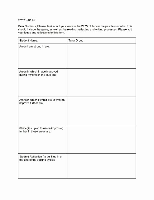 Individual Learning Plan Template Fresh 18 Of Student Learning Plan Template