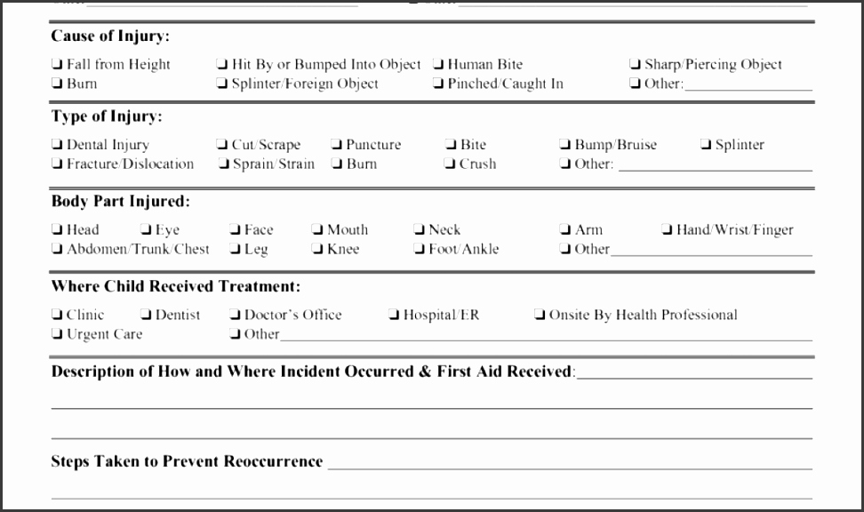 Infant Daily Report Template Best Of 7 Accident Report Template Sampletemplatess