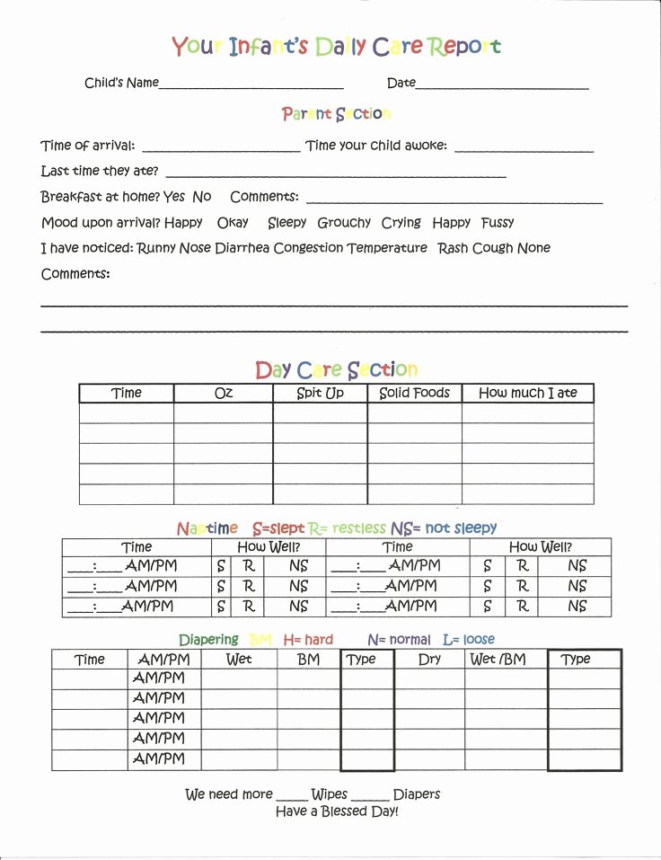 Infant Daily Report Template Elegant 25 Great Ideas About Infant Daily Report On Pinterest
