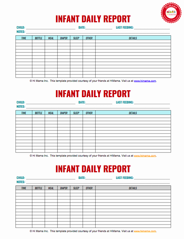 Infant Daily Report Template Inspirational Himama Daycare Daily Sheets Reports forms and