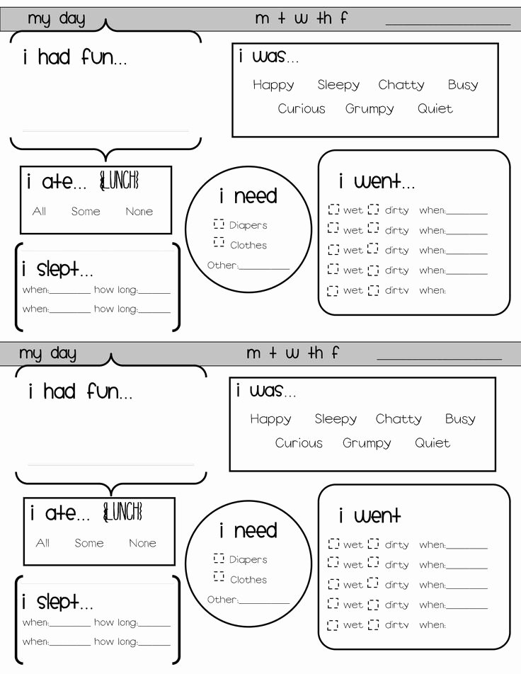 Infant Daily Report Template Luxury Best 25 Preschool Daily Report Ideas On Pinterest