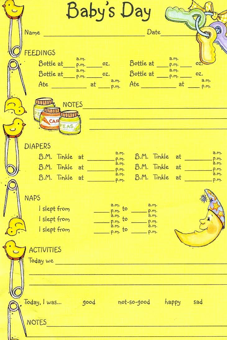 Infant Daily Report Template Luxury Free Printable Daily Sheets for toddlers Free Printable