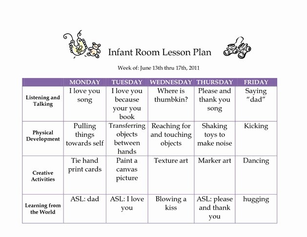 Infant Lesson Plan Template Inspirational 52 Best Infant Lesson Plan Ideas Images On Pinterest