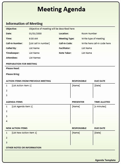 Informal Meeting Minutes Template New 10 Free Sample Informal Agenda Templates for Your Casual