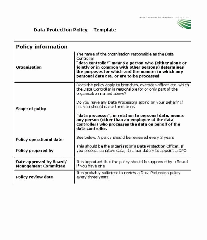 Information Security Policy Template Fresh 42 Information Security Policy Templates [cyber Security