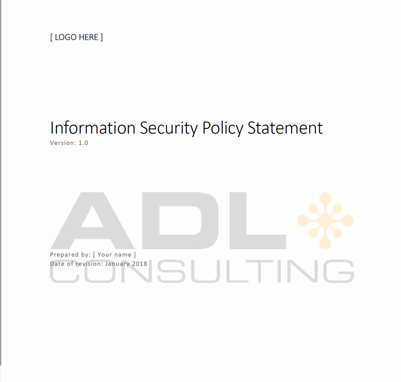 Information Security Policy Template Lovely Information Security Policy Statement Template