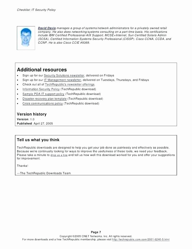 Information Security Policy Template Luxury Information Security Policy Template Free