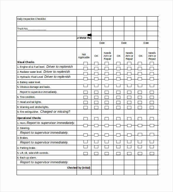 Inspection Checklist Template Excel Best Of Daily Checklist Template 27 Free Word Excel Pdf