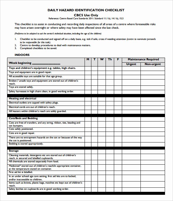 Inspection Checklist Template Excel Inspirational Checklist Template – 38 Free Word Excel Pdf Documents