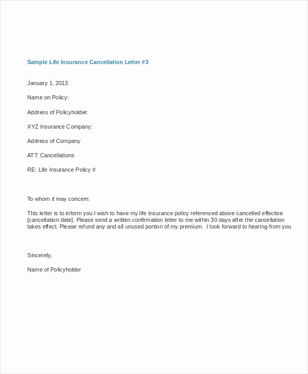 Insurance Cancellation Letter Template Beautiful 11 Cancellation Letter Templates Pdf Doc