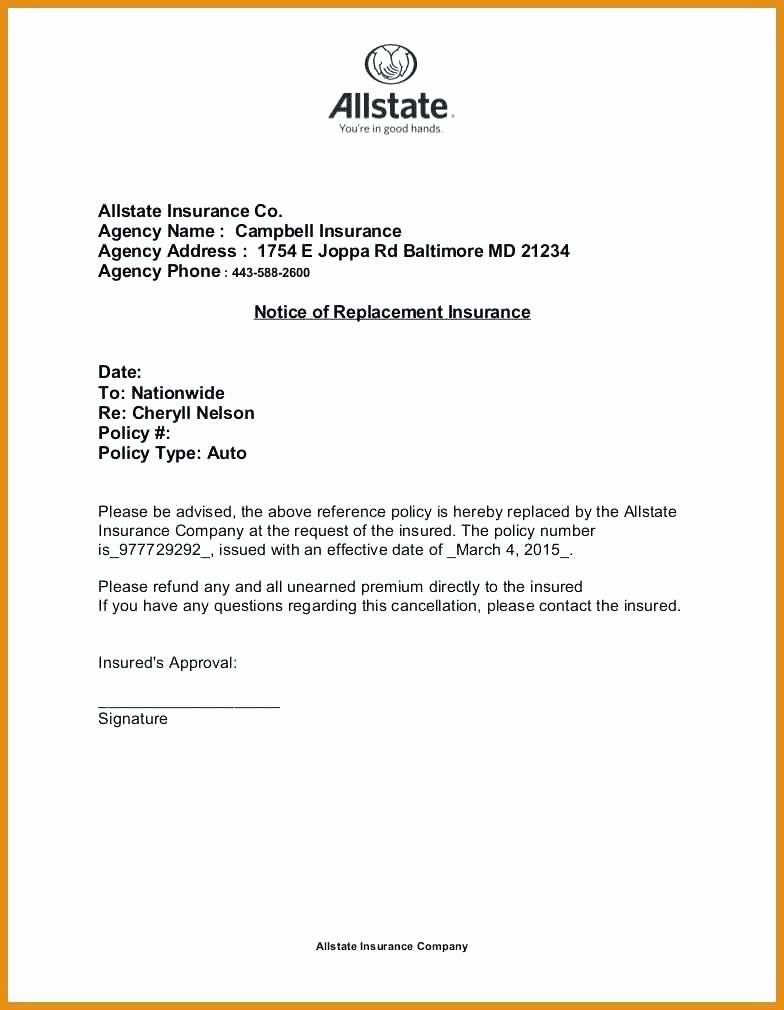Insurance Cancellation Letter Template Best Of Insurance Policy Cancellation Letter Template Sample