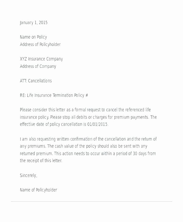 Insurance Cancellation Letter Template Best Of Policy Cancellation Template – Arabnormafo