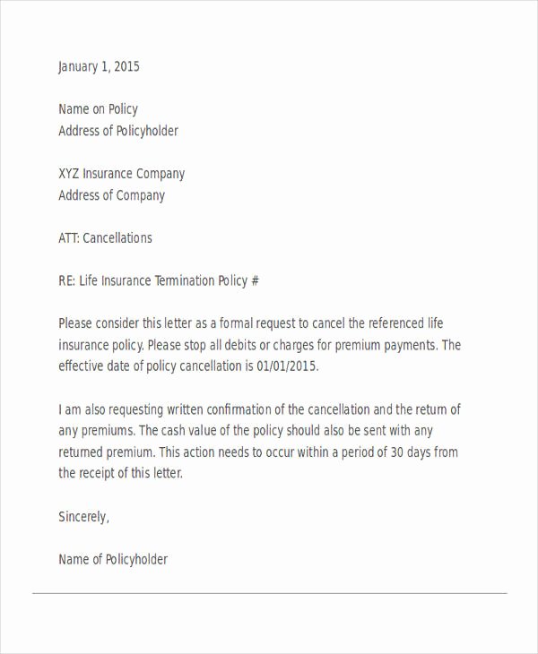 Insurance Cancellation Letter Template Luxury 61 Termination Letter Examples &amp; Samples Pdf Doc