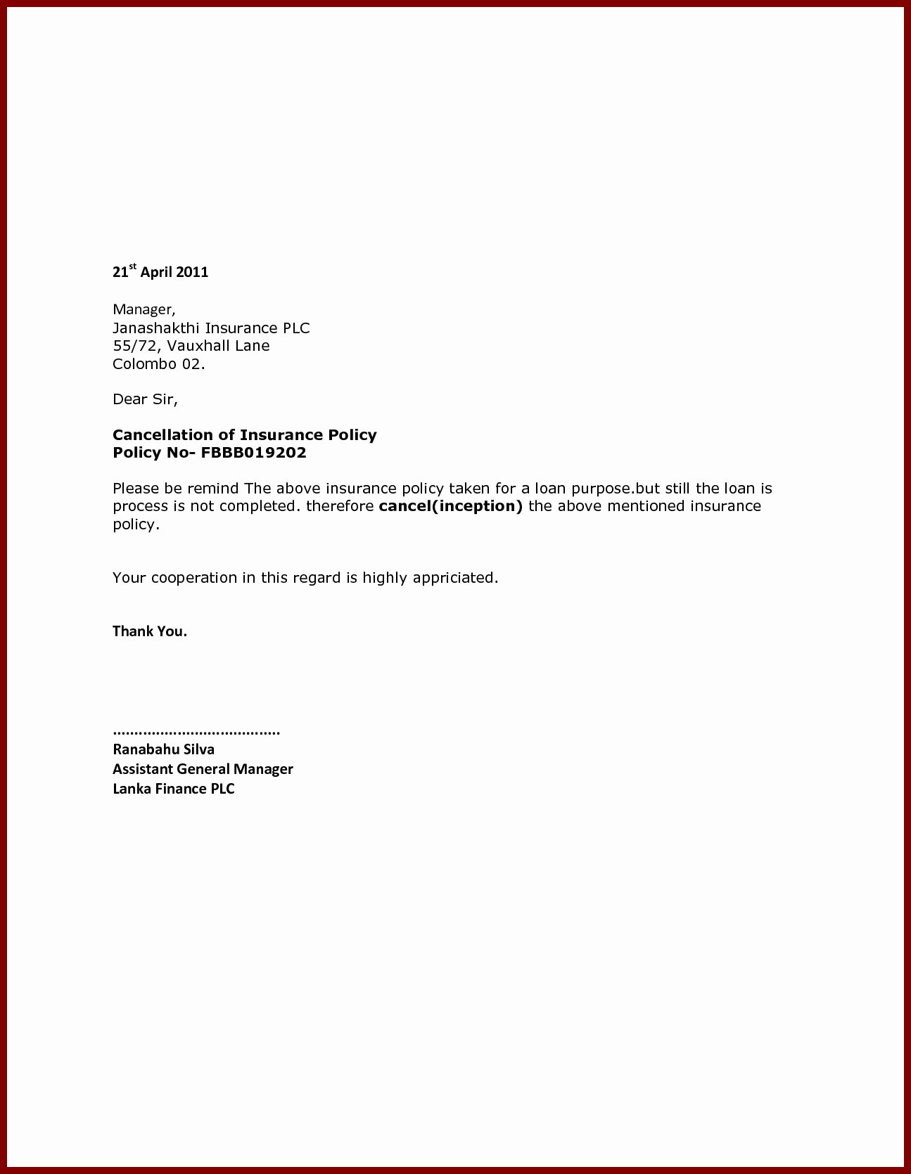 Insurance Cancellation Letter Template Luxury Insurance Policy Cancellation Letter Template Examples
