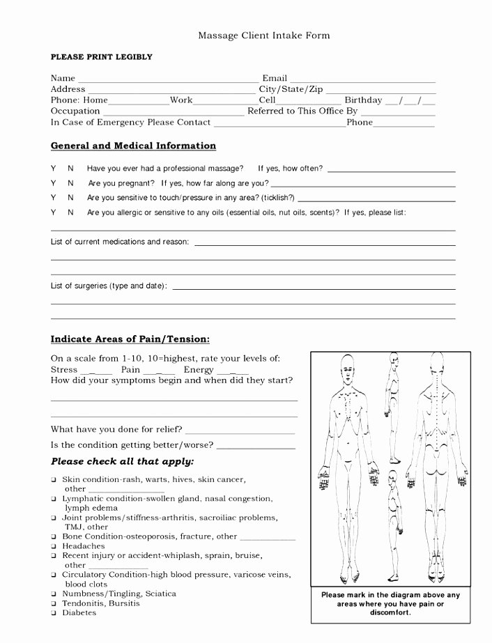 Intake form Template Word Best Of Client Intake forms Printable Client Intake form