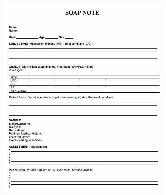 Intake form Template Word Inspirational 9 Sample soap Note Templates Word Blank Template Intake