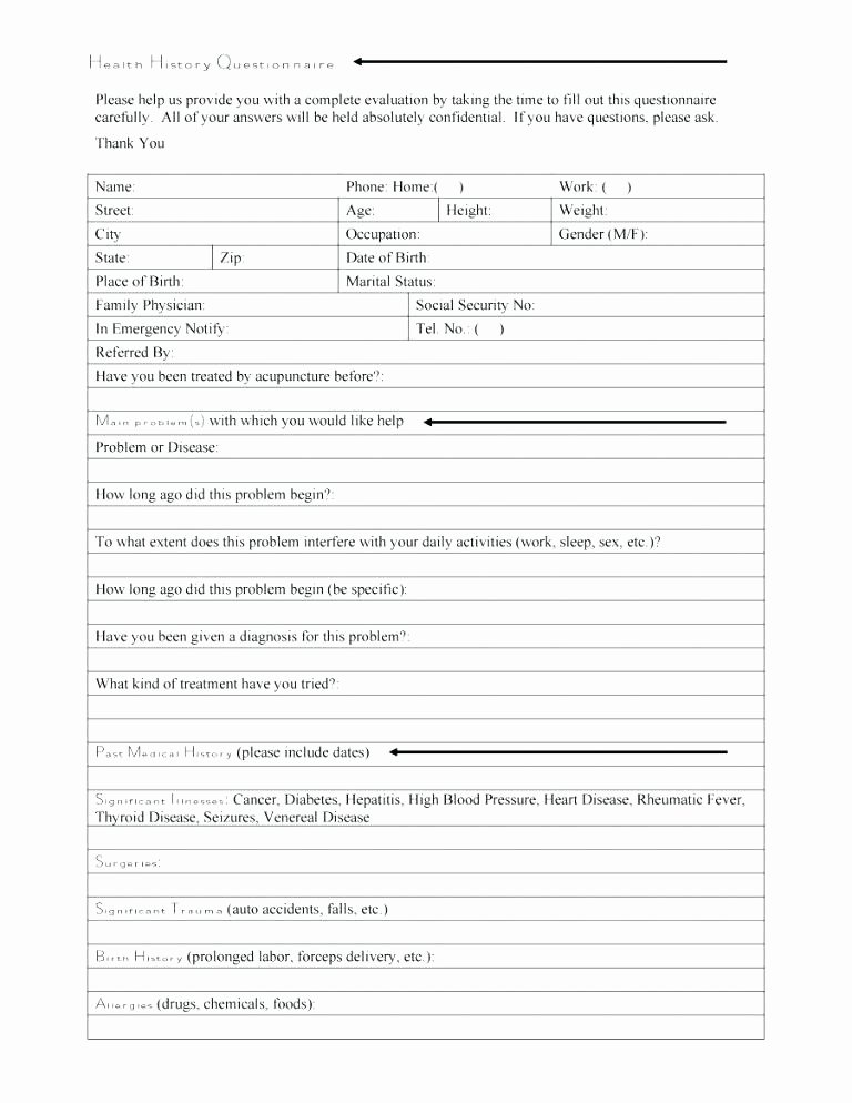 Intake form Template Word Lovely Acupuncture Intake form Template Unique Patient Note