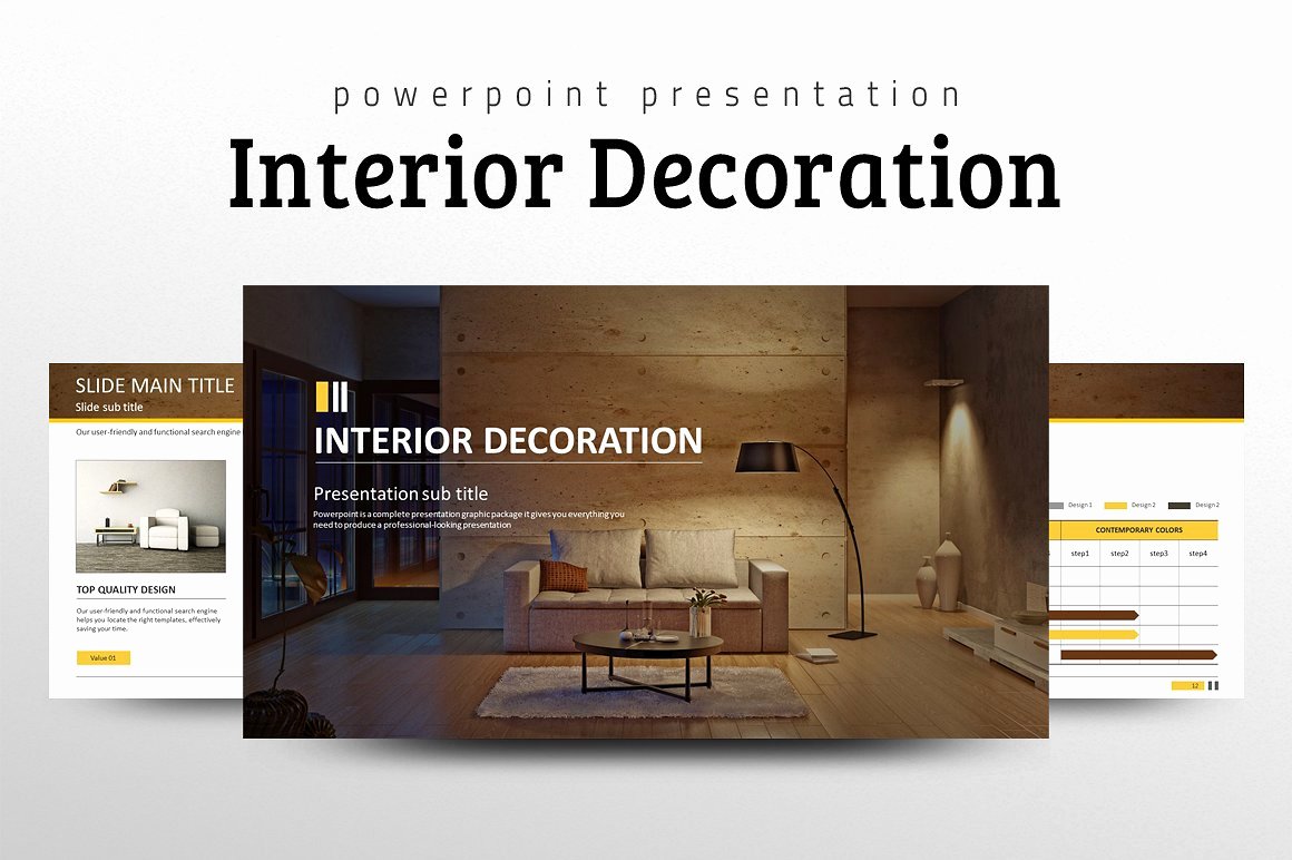Interior Design Template Free Inspirational Interior Decoration Ppt Presentation Templates