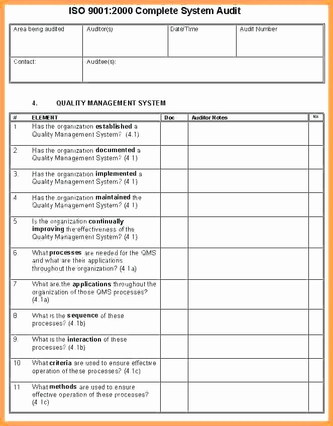 Internal Audit Report Template Inspirational Audit Report Template Quality System format iso 9001