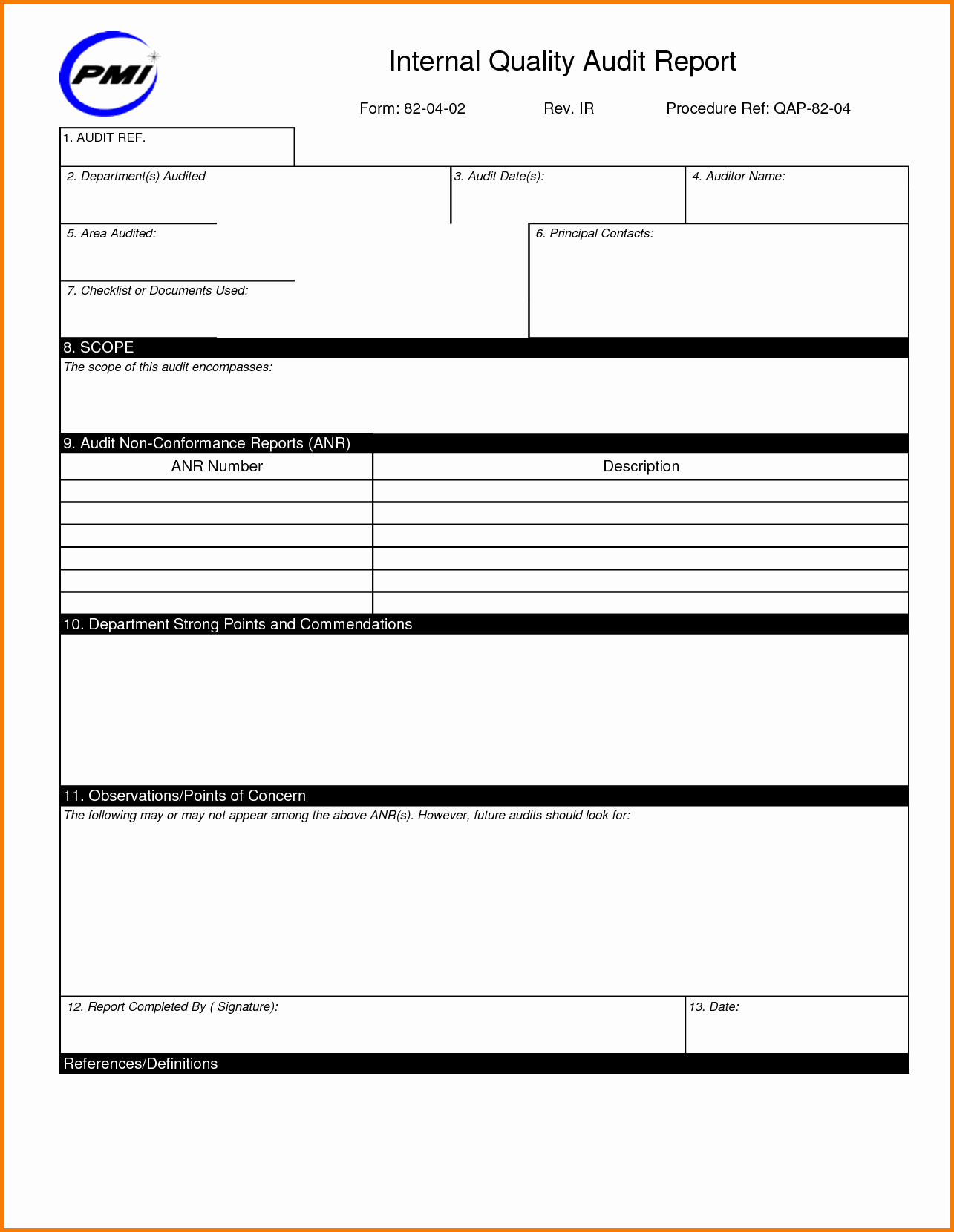 Internal Audit Report Template Unique 35 Excellent Audit Report form Template Examples Thogati