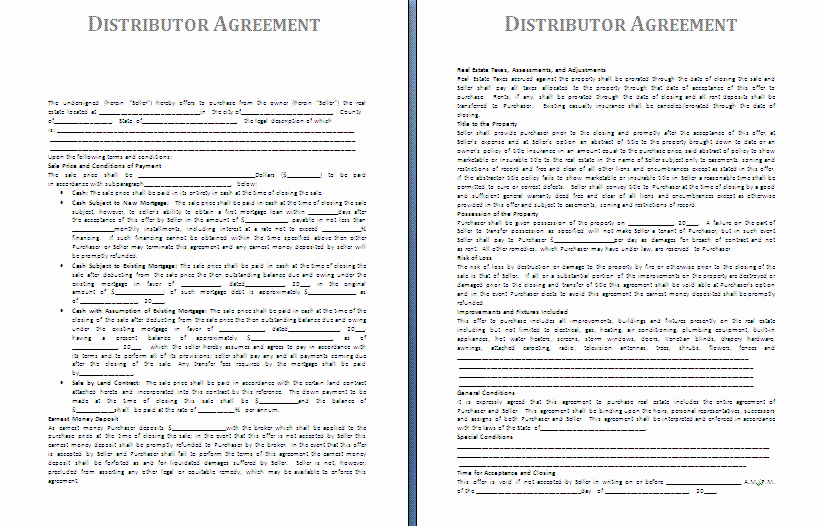 free distribution agreement template