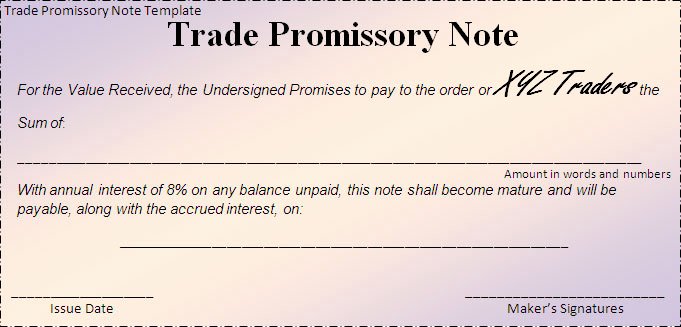 International Promissory Note Template Lovely 6 Promissory Note Templates Excel Pdf formats