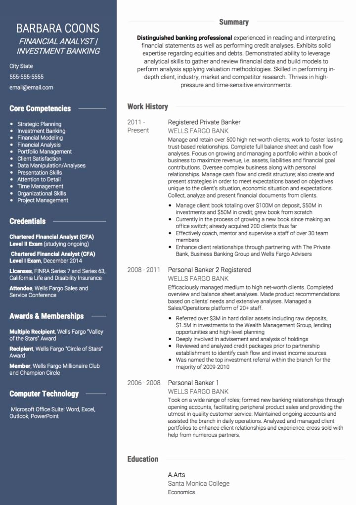 Investment Banking Resume Template Lovely Investment Banking Cv Examples &amp; Templates