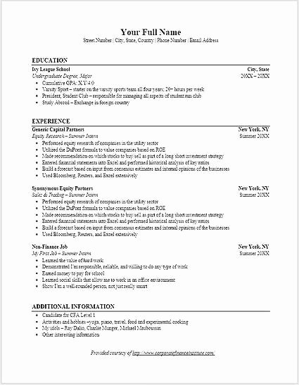 Investment Banking Resume Template Unique Investment Banking Resume Template What You Must Include