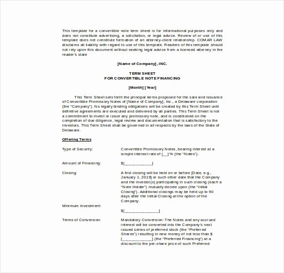 Investment Term Sheet Template Fresh 14 Term Sheet Template Free Word Pdf Documents