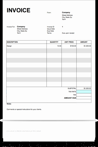 Invoice Template Google Sheets Beautiful Invoice format Doc