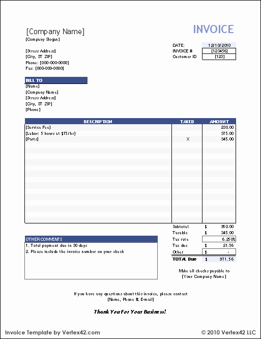 Invoice Template Google Sheets Inspirational Free Invoice Template for Excel