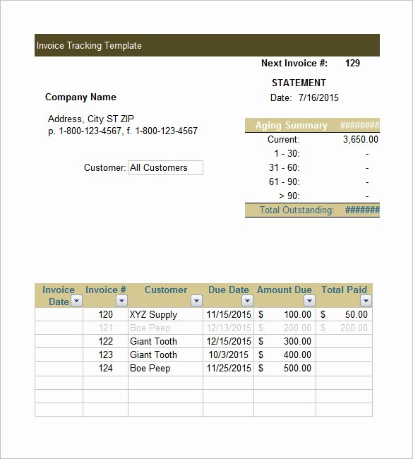 Invoice Tracking Template Excel Elegant Free Excel Template – 27 Free Excel Documents Download