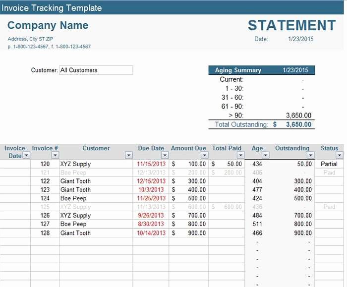 Invoice Tracking Template Excel Elegant Invoice Tracker Template Printable Word Excel Invoice