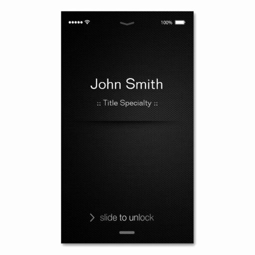 iPhone Business Card Template Luxury iPhone Ios Style Simple Generic Black and White Business