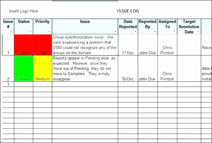 Issue Log Template Excel Best Of the Risk Register Log Be Es Be Included In Project